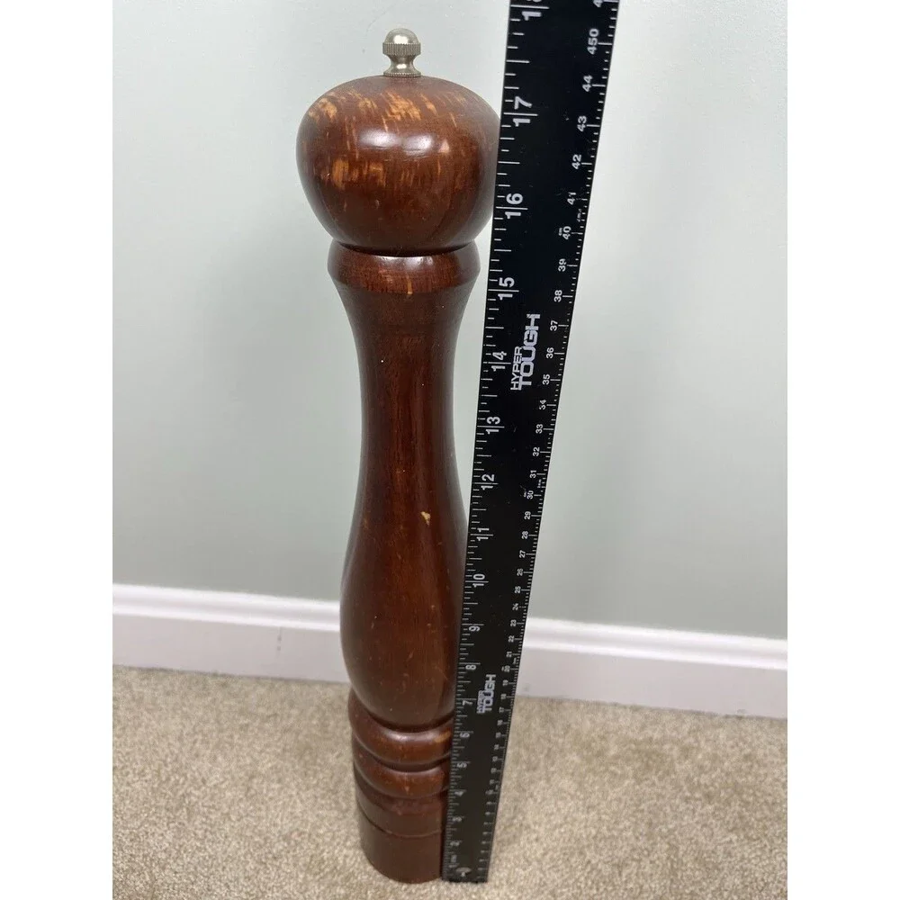 VTG MCM 17.5” H Large Wood Pepper Grinder Mill Traditional Style Walnut Finish